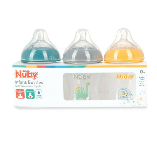 3-pack of baby bottles, Size: 8 oz/240 ml, Model: Boys