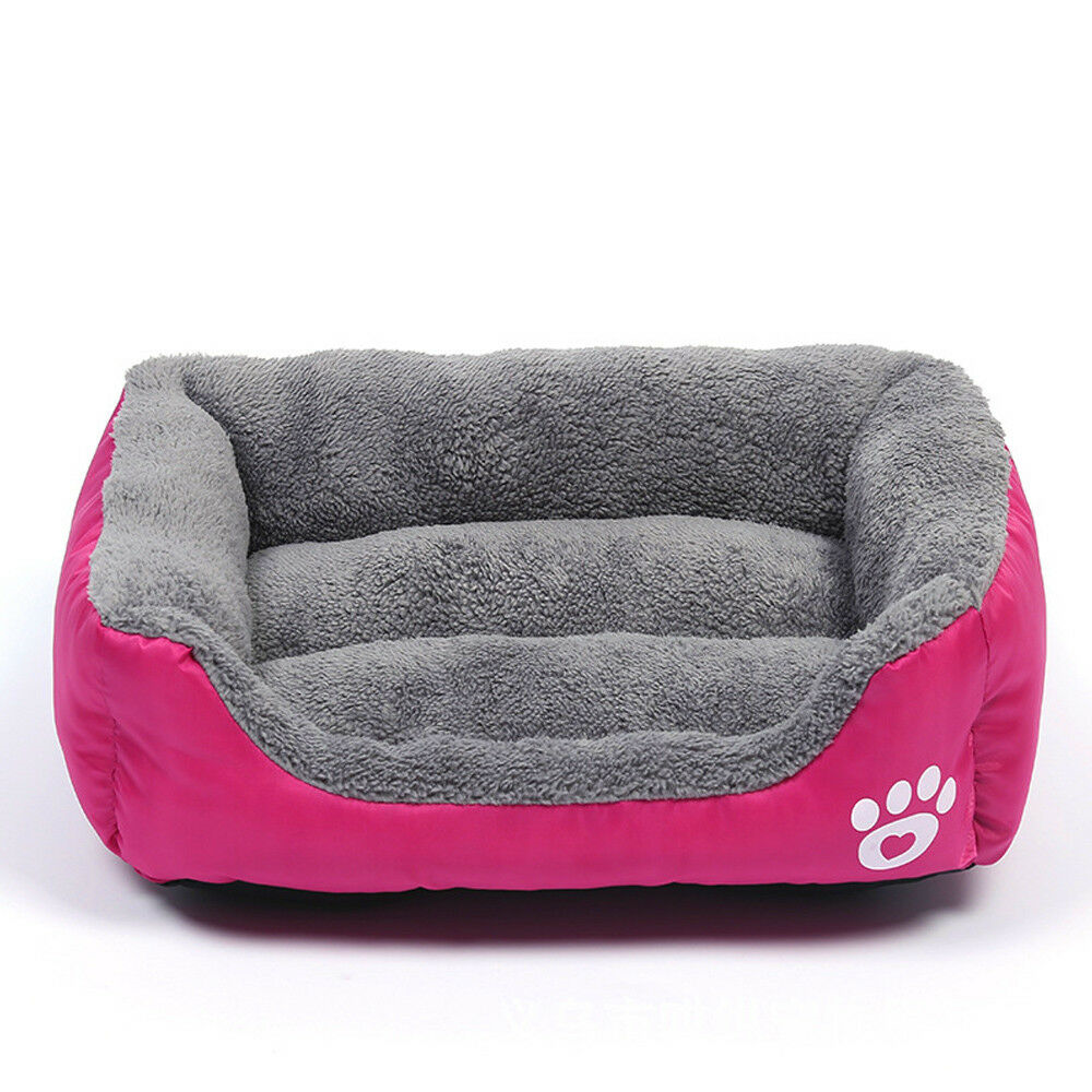 Washable Pet Bed Soft Warm Size 22.8" x 17.7" (Color: Pink)