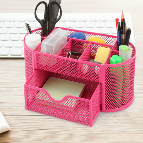 Mesh Metal Office Pen Holder Storage Tray