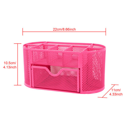 Mesh Metal Office Pen Holder Storage Tray