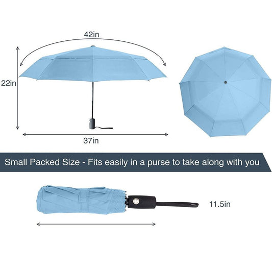 Automatic Umbrella, Portable, Travel Size, Color: Baby Blue