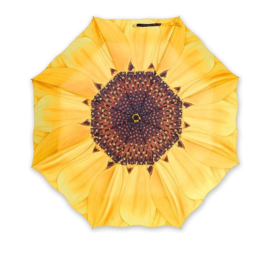 60 MPH Compact Travel Umbrella - Auto Open/Close (Sunflower)