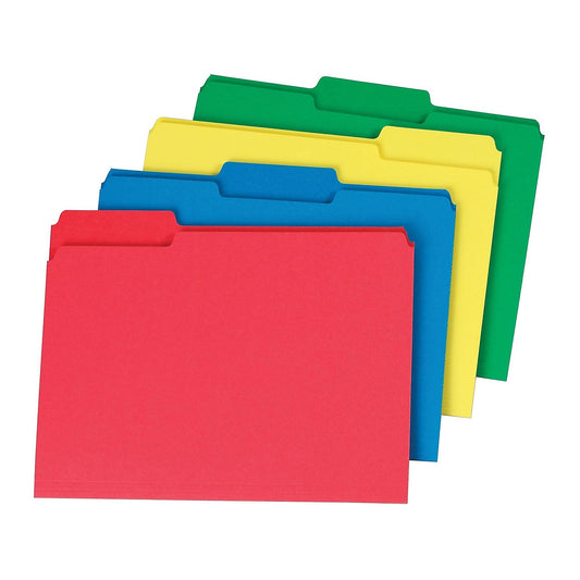 3 Tab Top Tab Folders, Assorted Colors