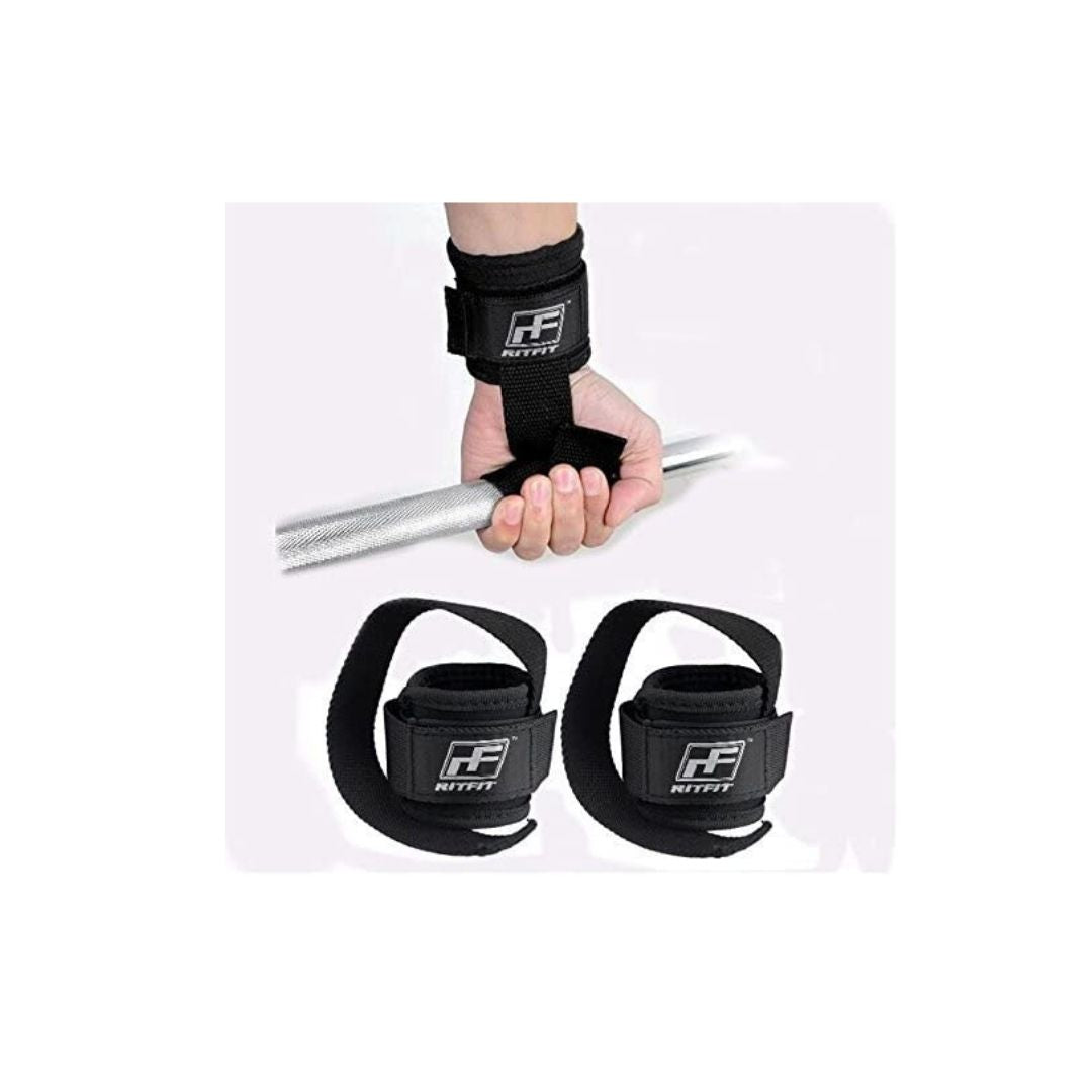 Straps + wristband for weightlifting (Black Color)