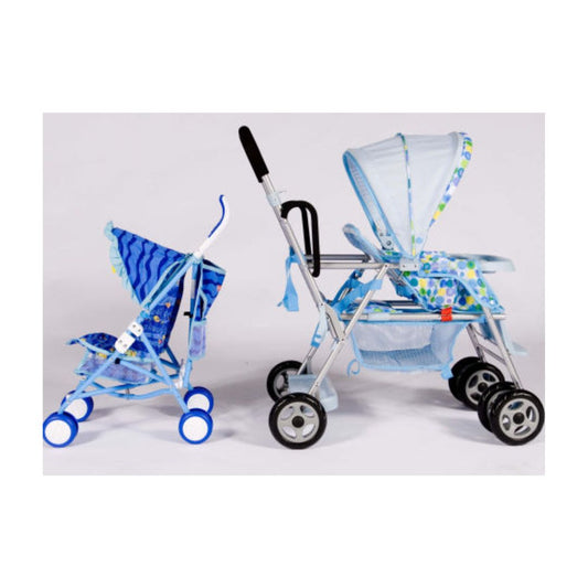 Doll Stroller, Doll Accessory (Blue Dot) 13.9 x 6.6 x 27.5 inches