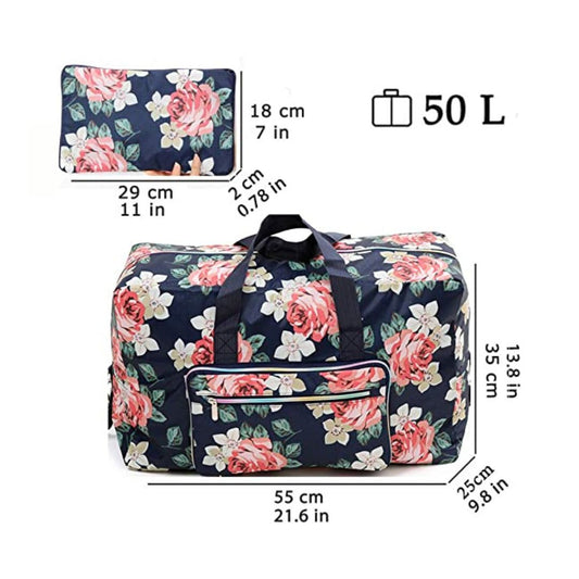 Large Foldable Travel Bag, Waterproof (Rose/1)