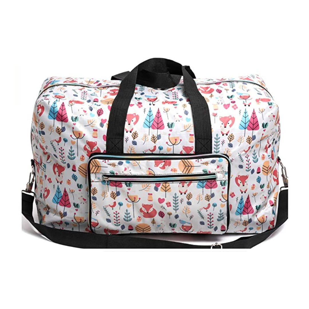 Large Foldable Travel Bag, Waterproof (Color: White Fox)