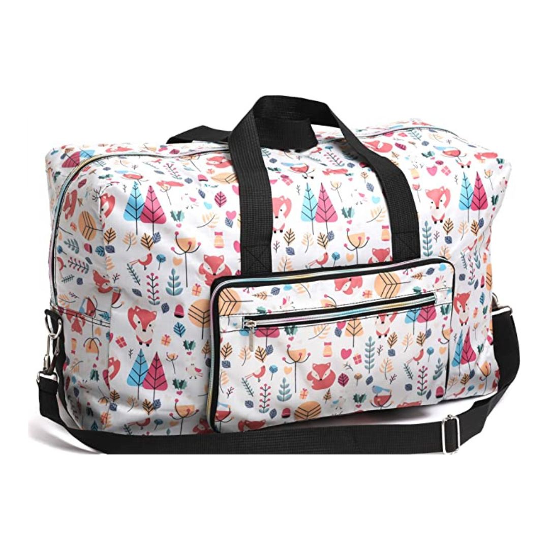 Large Foldable Travel Bag, Waterproof (Color: White Fox)